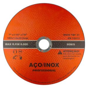 Disco de Corte Abrasivo Aço Inox ECCO 180x22,23mm