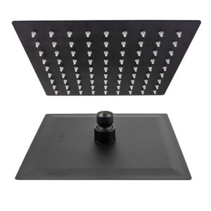 Ducha Chuveiro Quadrado Inox 304 Preto 20x20cm