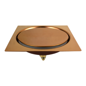 Ralo Click Quadrado Inox Rosé 9,4cm