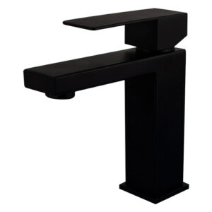 Torneira Monocomando Quadrado Preto Fosco