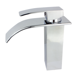 Torneira Cascata Baixa Misturador Água Quente e Fria Cromada 18cm